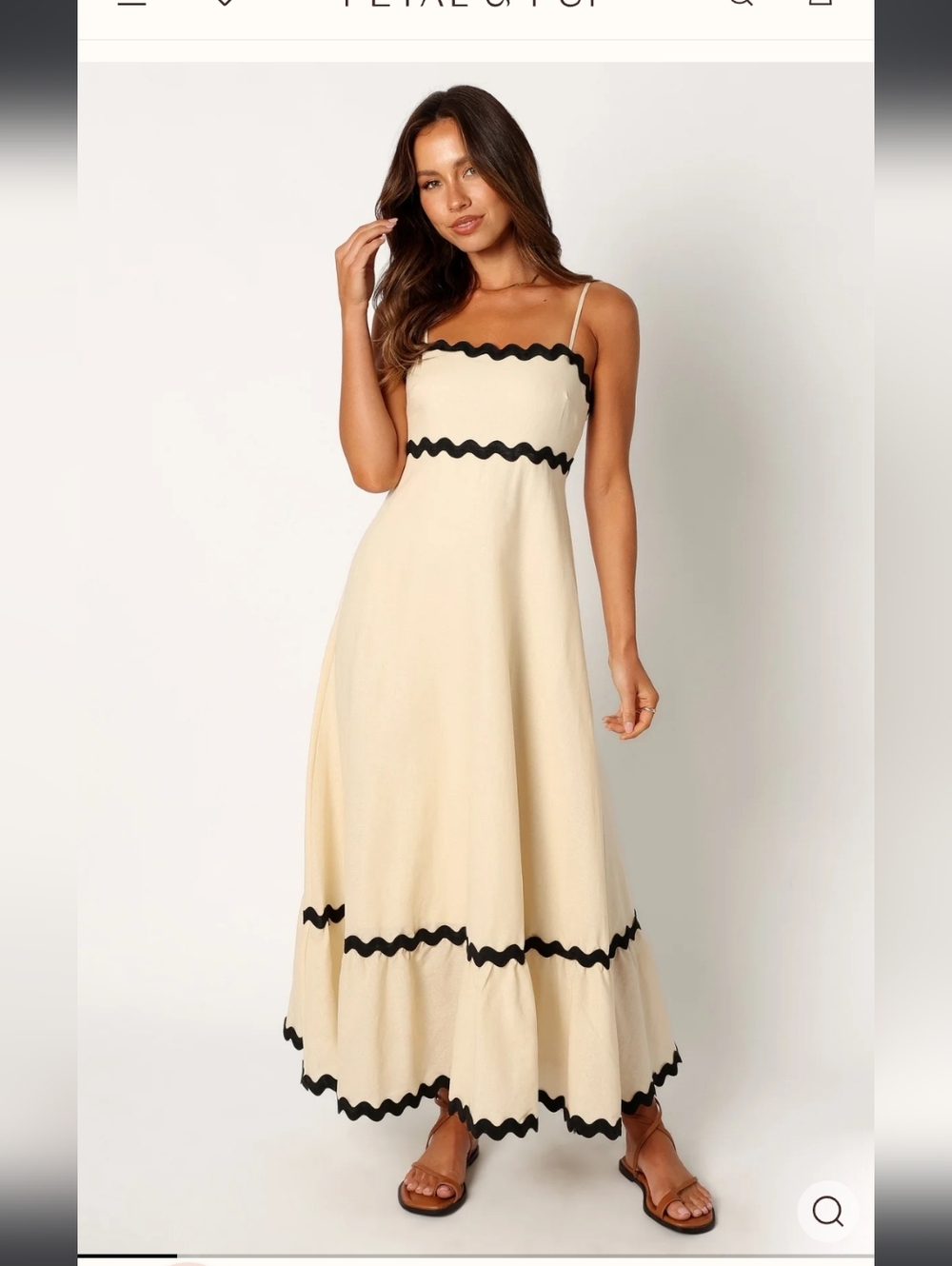 Petal And Pup Yana Maxi dress Cream Black